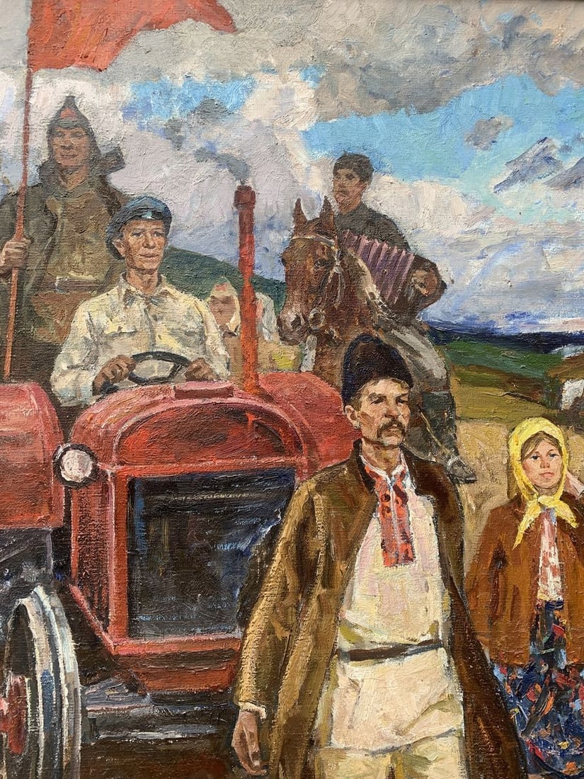 Oil painting First tractor Weissburg Efim Efimovich - 4