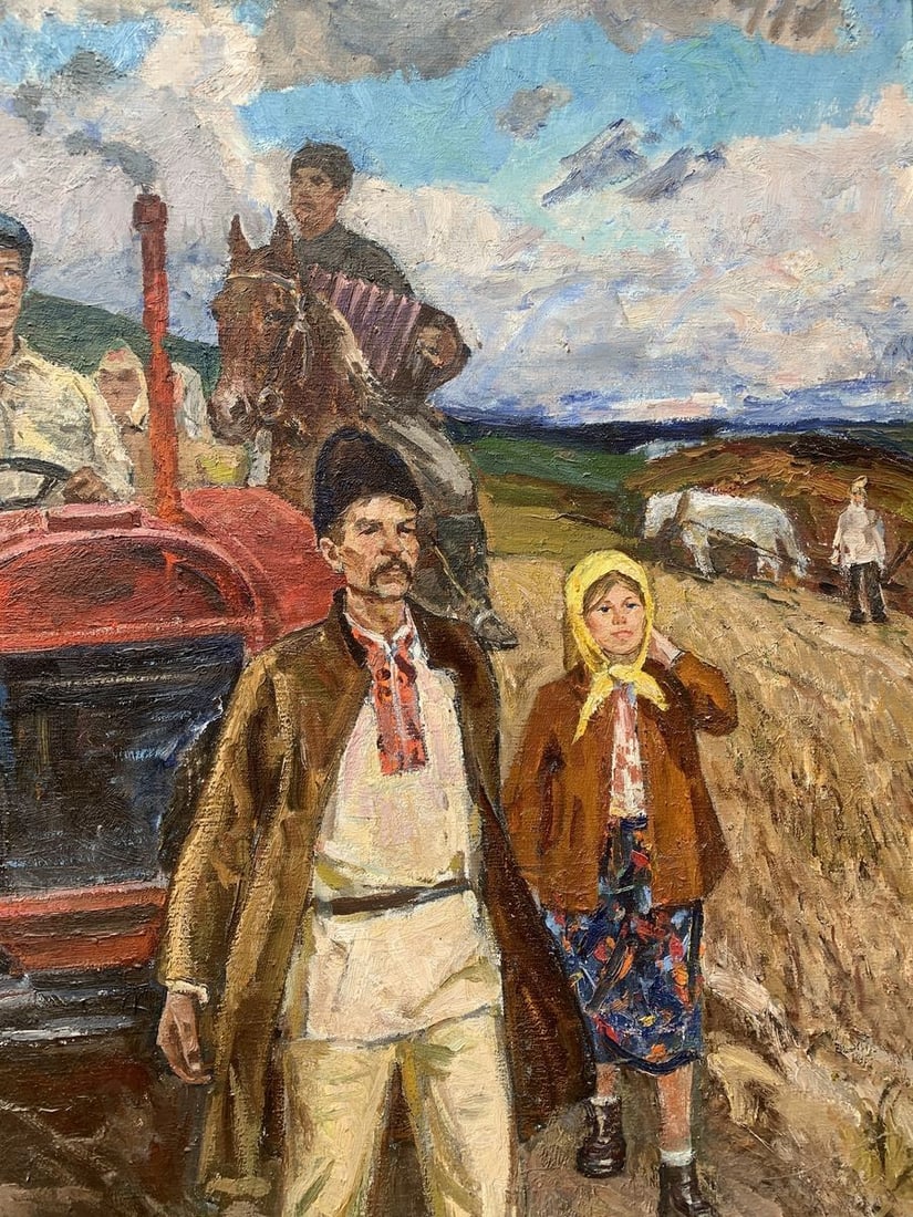 Oil painting First tractor Weissburg Efim Efimovich - 6