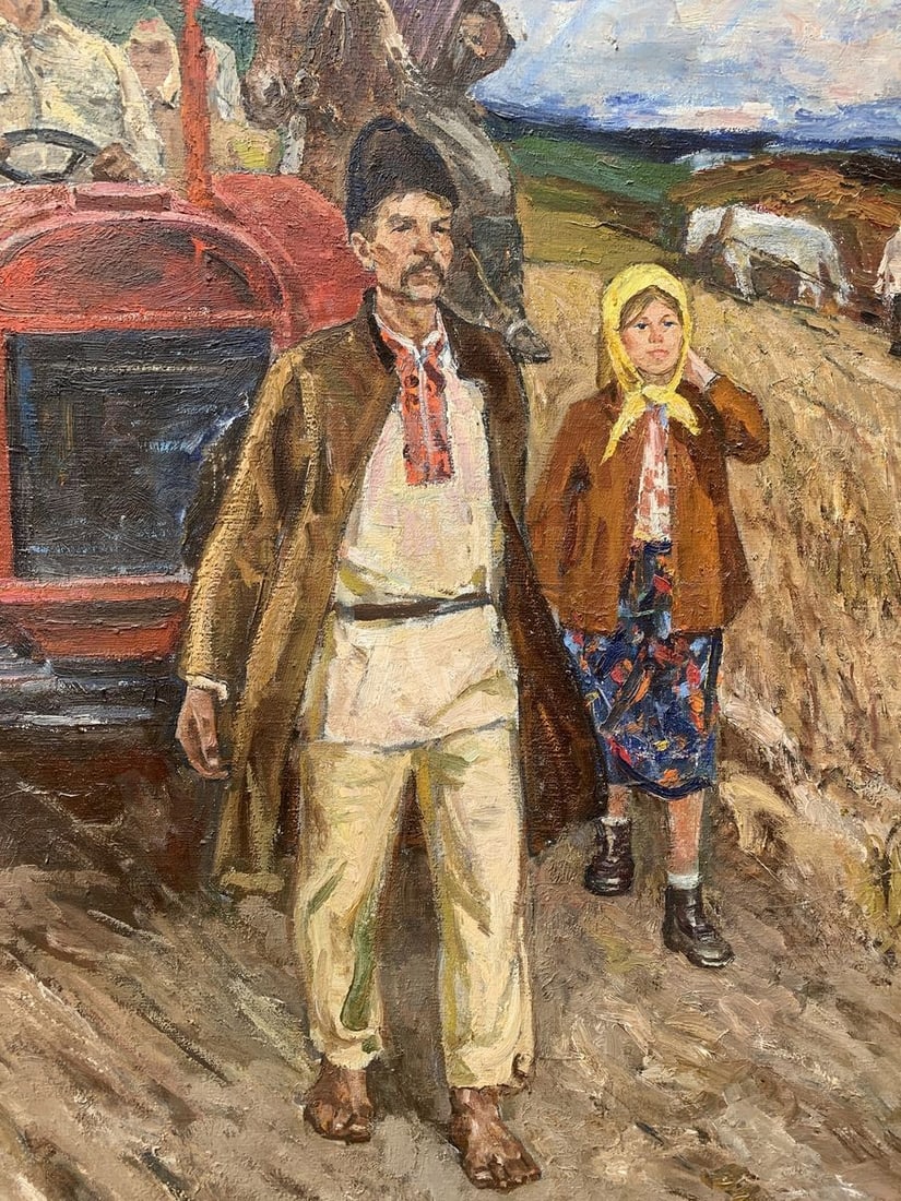 Oil painting First tractor Weissburg Efim Efimovich - 7