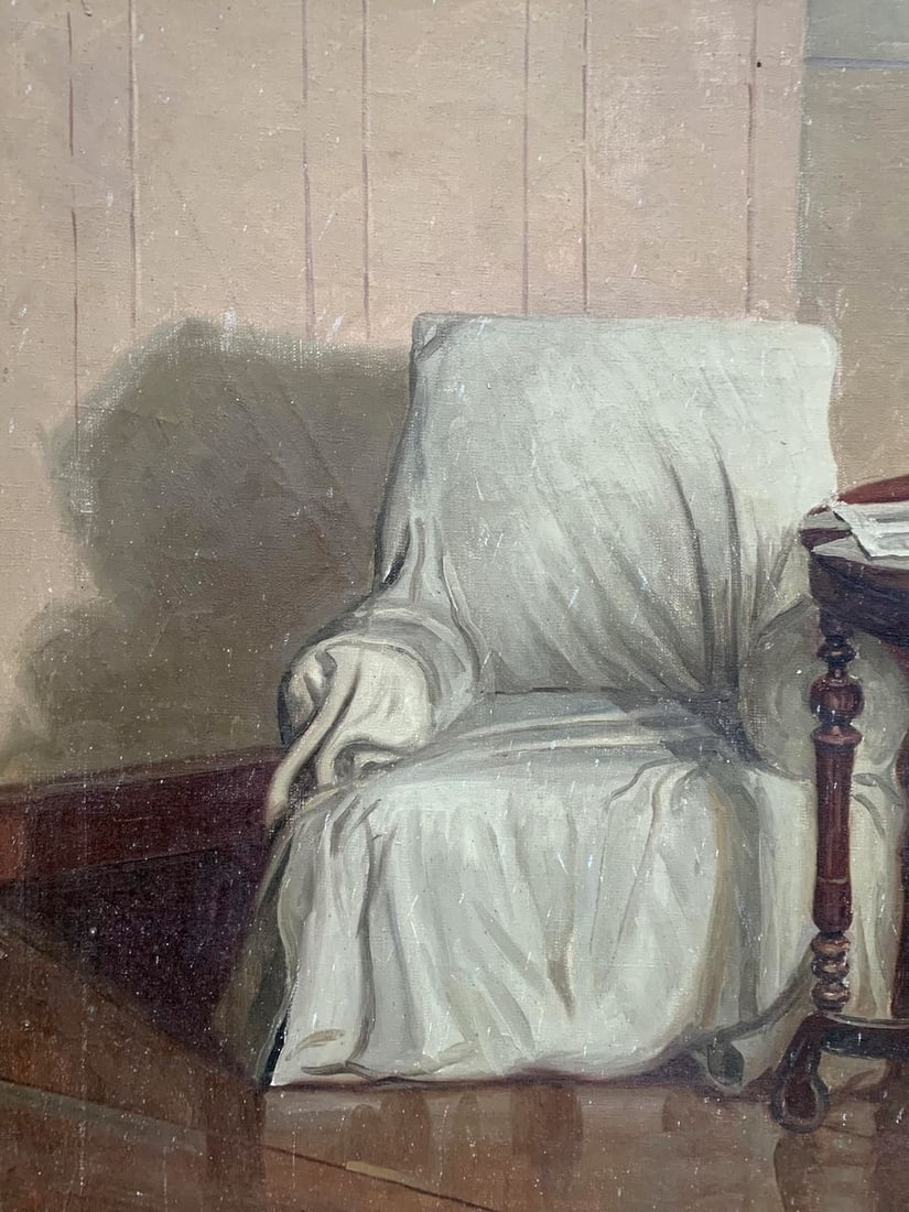 Social realism oil painting Portrait of Lenin reading Unknown artist - 3