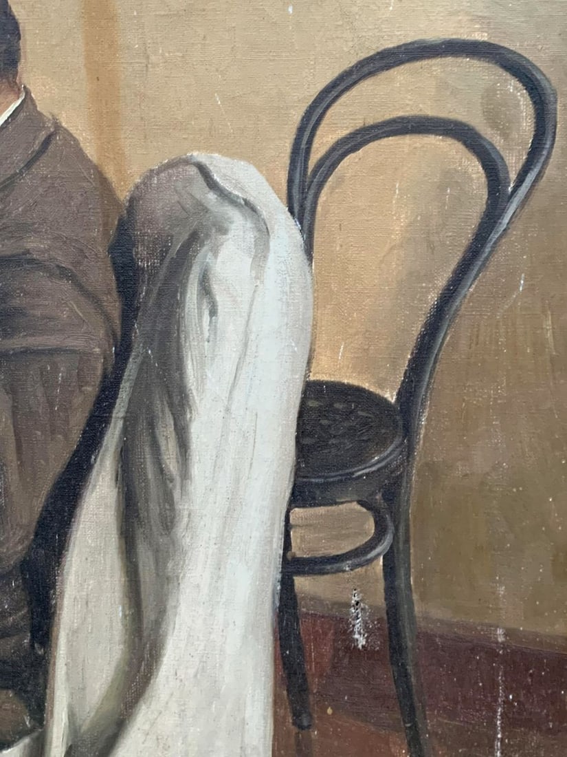 Social realism oil painting Portrait of Lenin reading Unknown artist - 7