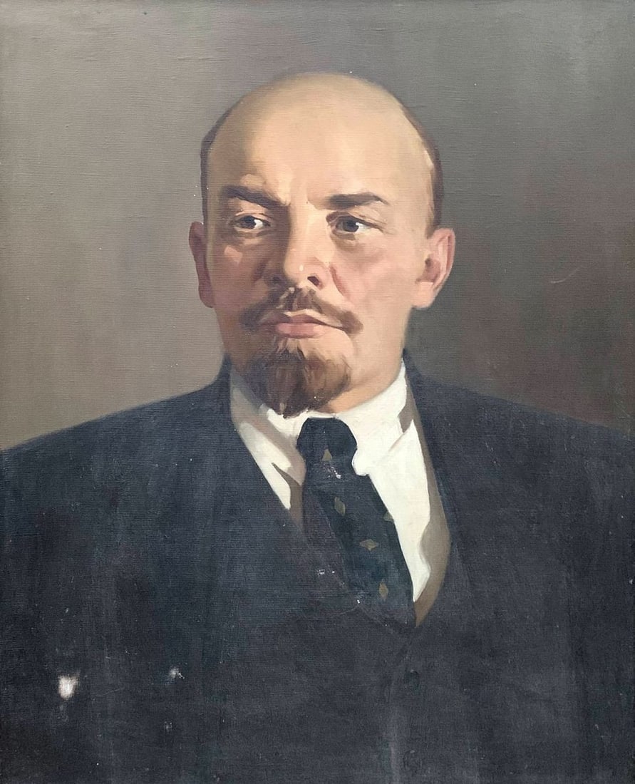 Social realism oil painting Portrait of Lenin Unknown artist - 2