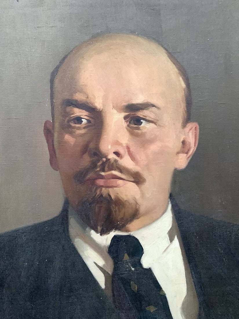 Social realism oil painting Portrait of Lenin Unknown artist - 3