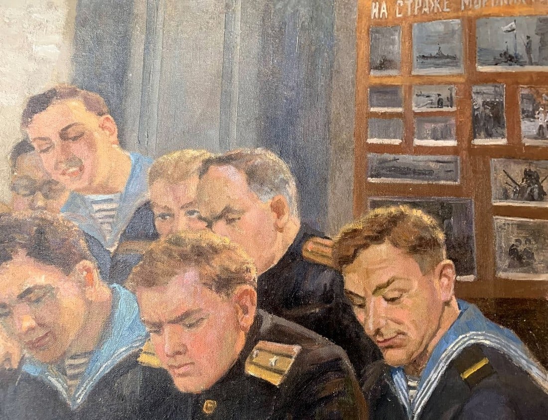 Social realism oil painting Chess tournament Evgeny Ivanovich Danilevsky - 10