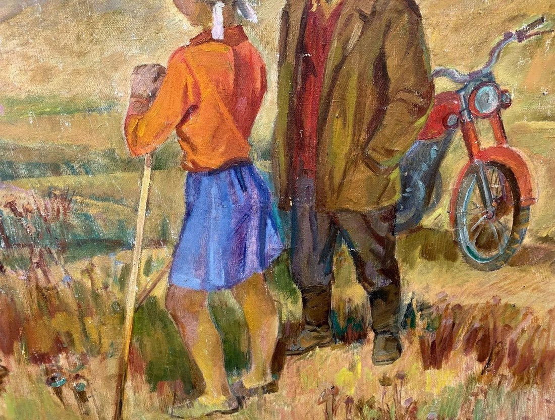 Social realism oil painting Days on the field Barinova-Kuleba Vera Ivanovna - 4