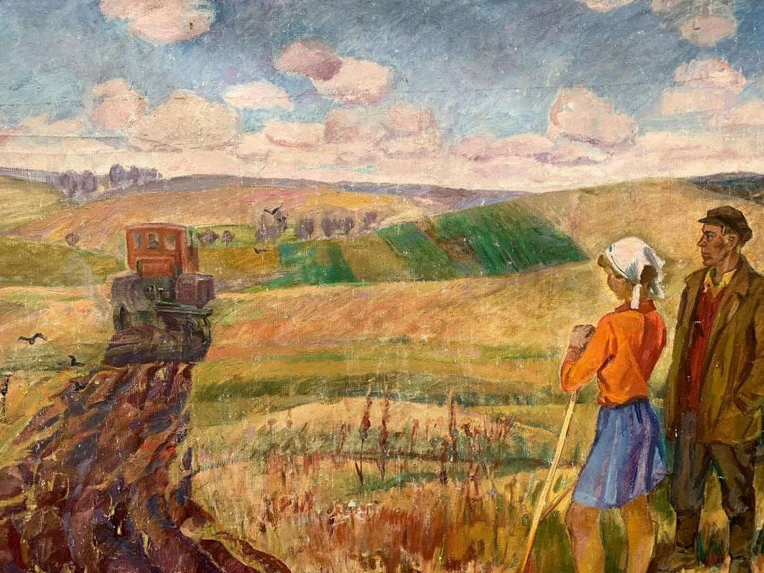 Social realism oil painting Days on the field Barinova-Kuleba Vera Ivanovna - 5