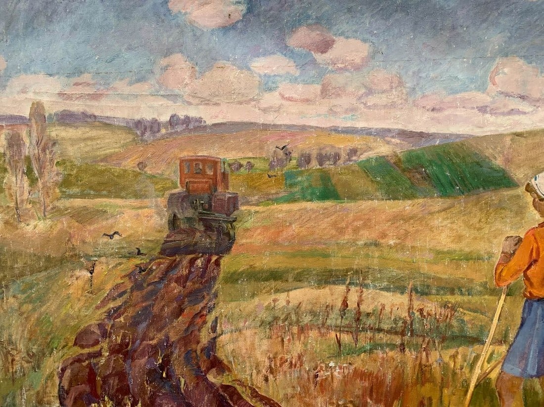 Social realism oil painting Days on the field Barinova-Kuleba Vera Ivanovna - 6