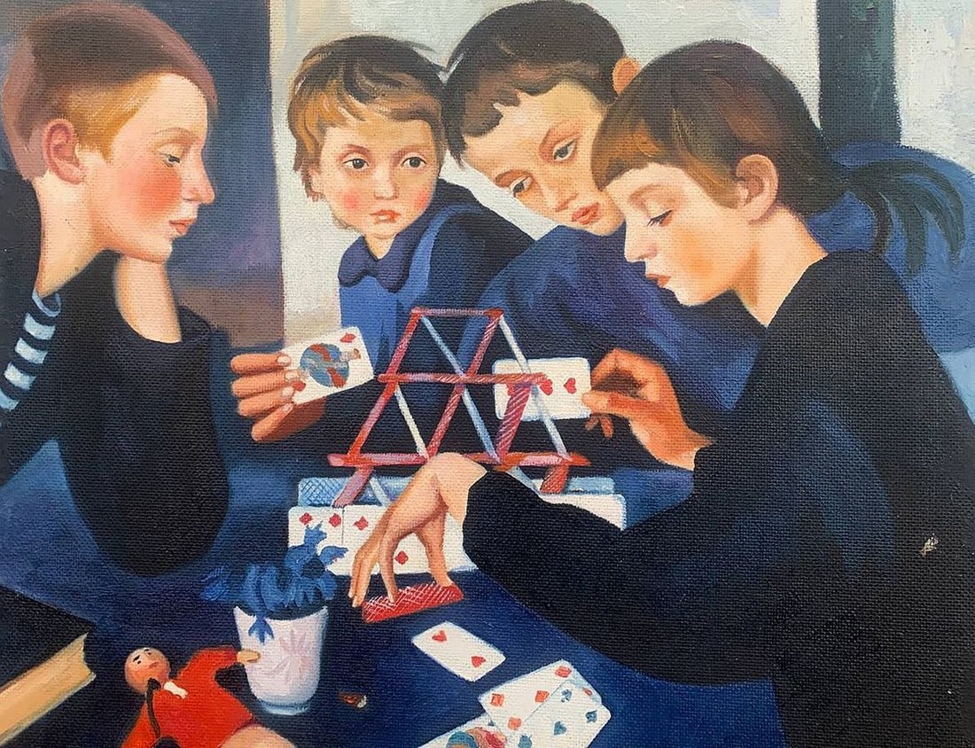 Oil painting Children's games Serebryanskaya Z. - 2