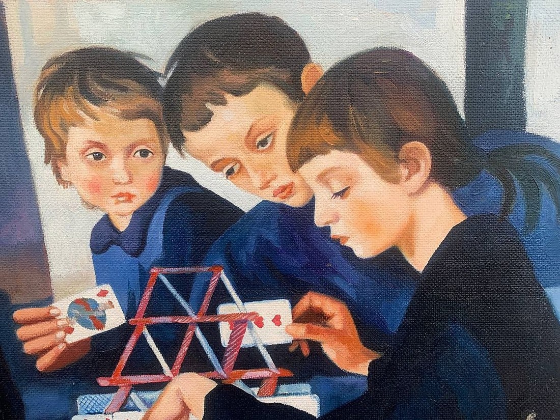 Oil painting Children's games Serebryanskaya Z. - 4