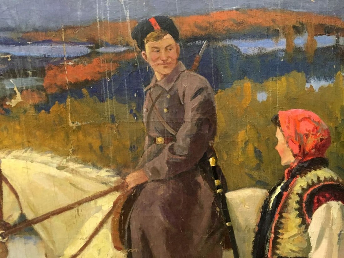 Oil painting Mom with son - 2