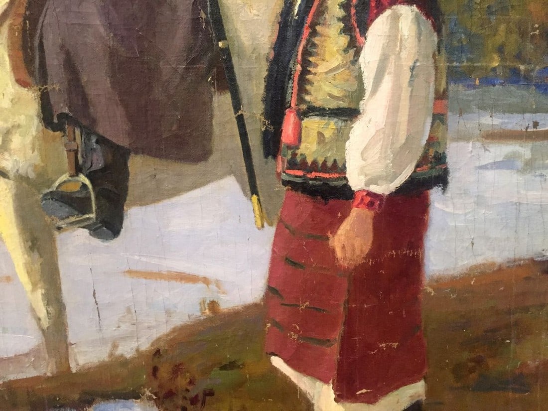 Oil painting Mom with son - 4