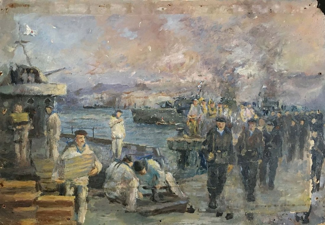 Oil painting Sailors in the port Pichuyev K. I. (1 of 11)