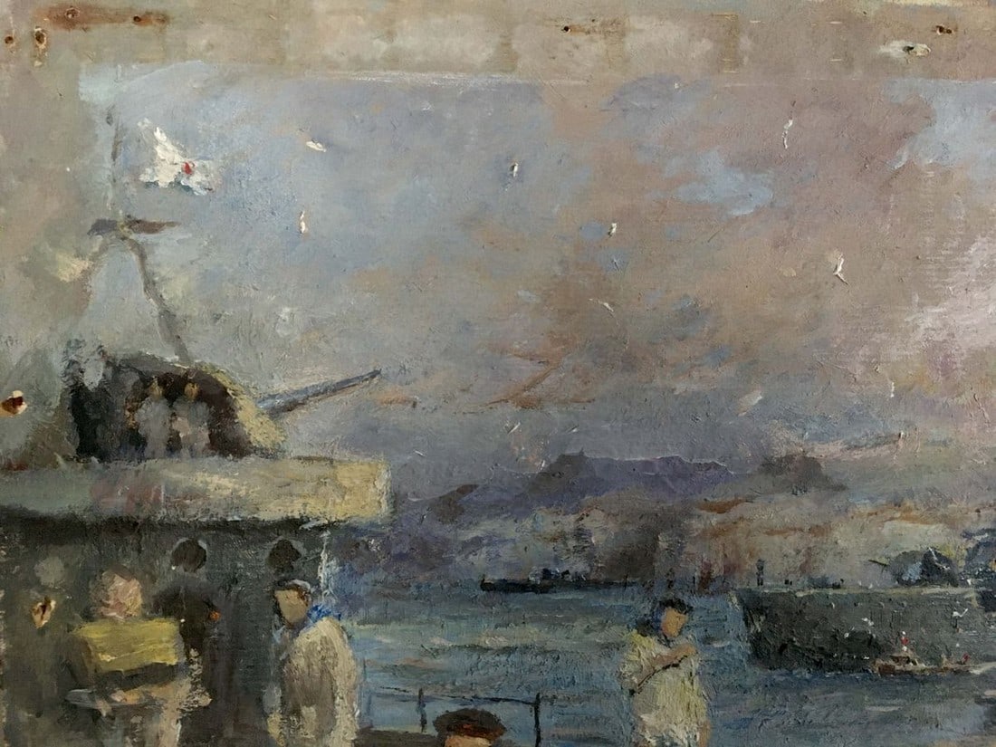 Oil painting Sailors in the port Pichuyev K. I. - 2