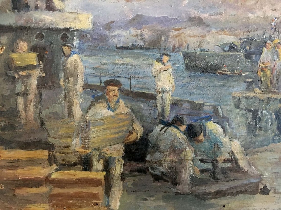 Oil painting Sailors in the port Pichuyev K. I. - 3
