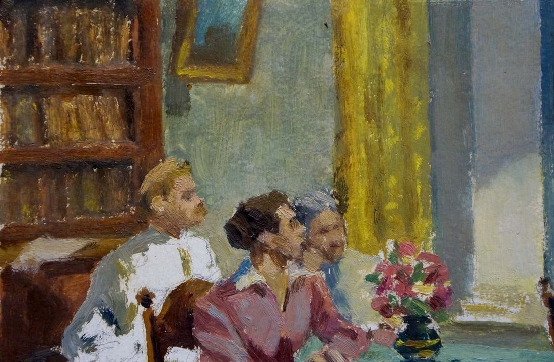Oil painting Meeting at Lenin Yelena Petrovna Samokish-Sudkovskaya - 3