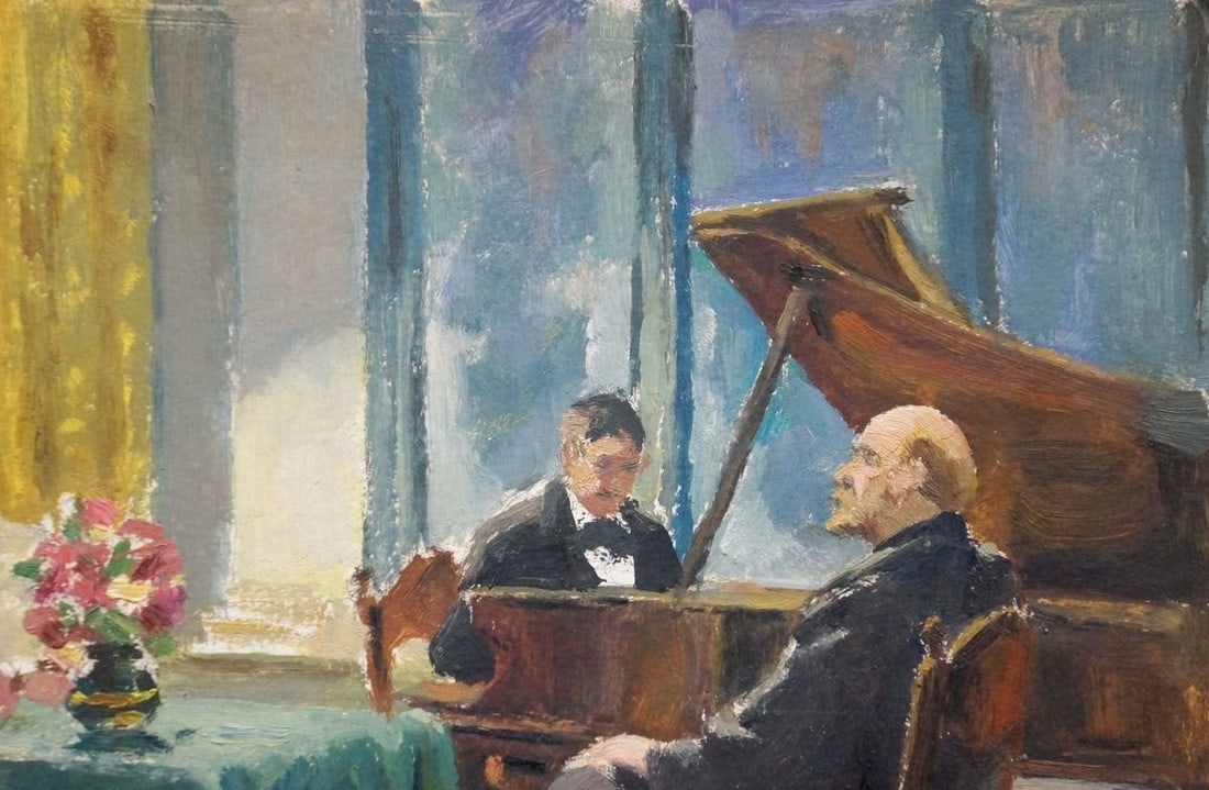 Oil painting Meeting at Lenin Yelena Petrovna Samokish-Sudkovskaya - 4