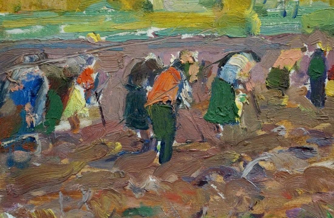 Oil painting Cleaning on the field Sakhnenko Viktor Ivanovich - 2