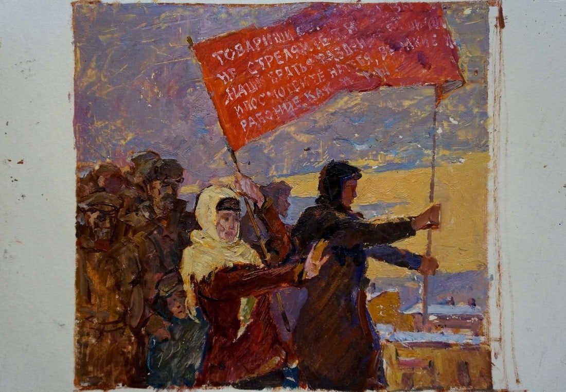 Oil painting Rally of people Pokulity Konstantin Ivanovich - 2