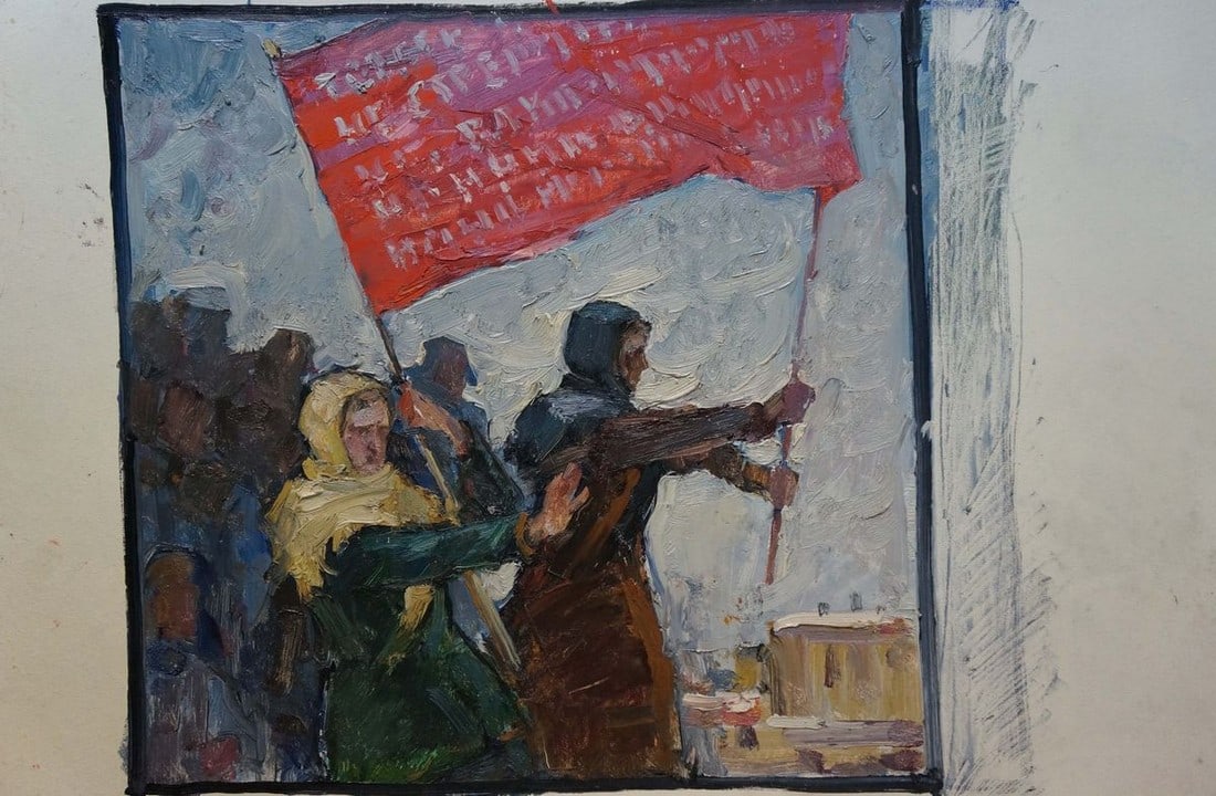 Oil painting Rally of people Pokulity Konstantin Ivanovich - 2