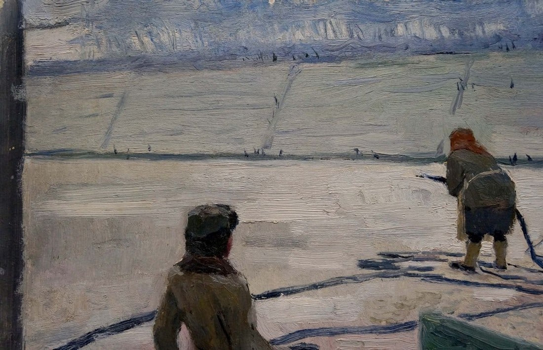 Oil painting At the stadium Grigoriev Sergey Alekseevich - 3