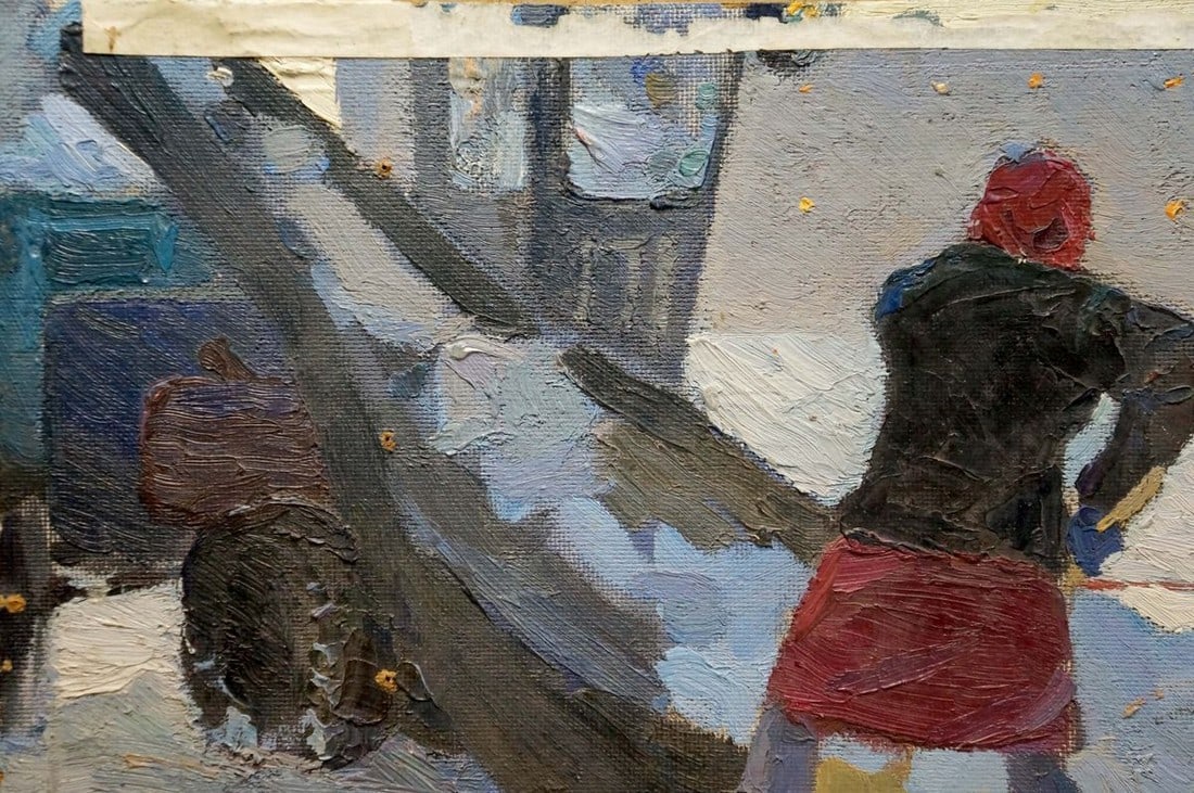 Oil painting People on the street Pokulity Konstantin Ivanovich - 3