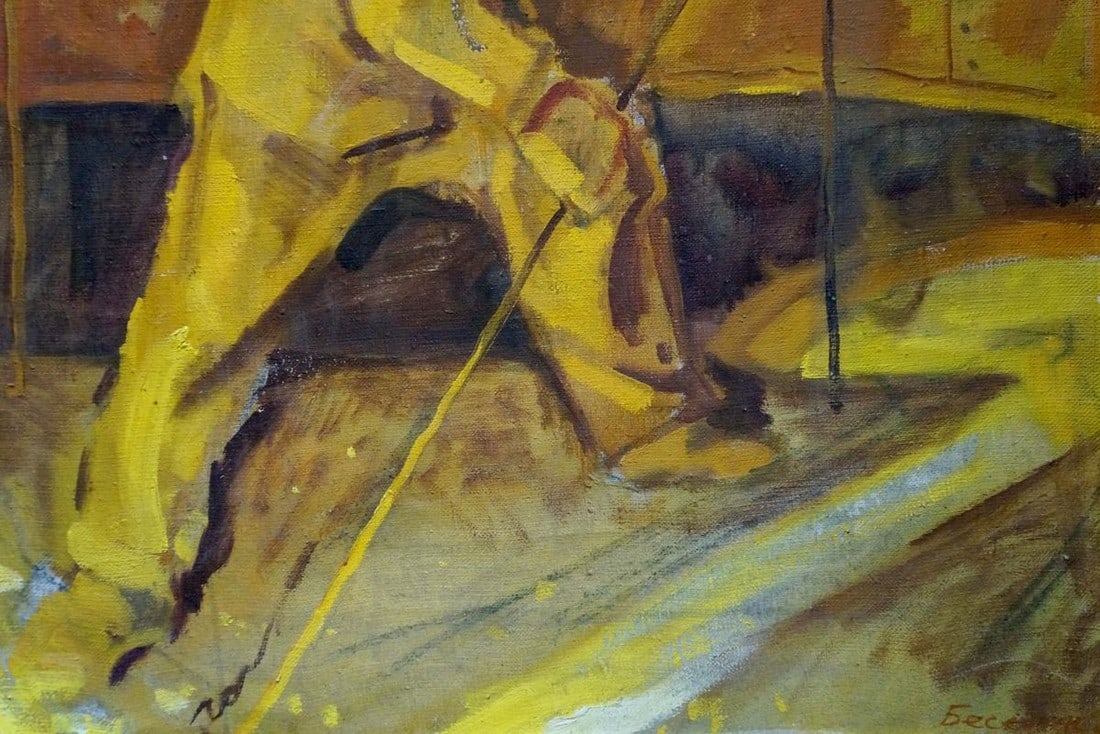 Oil painting Worker portrait Besedin Sergei Fotievich - 5