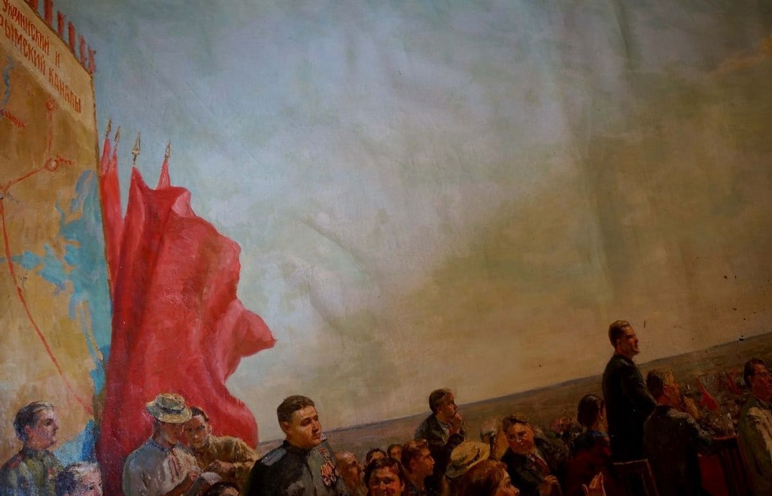 Oil painting Rally of people Pyotr Kuzmich Stolyarenko - 3