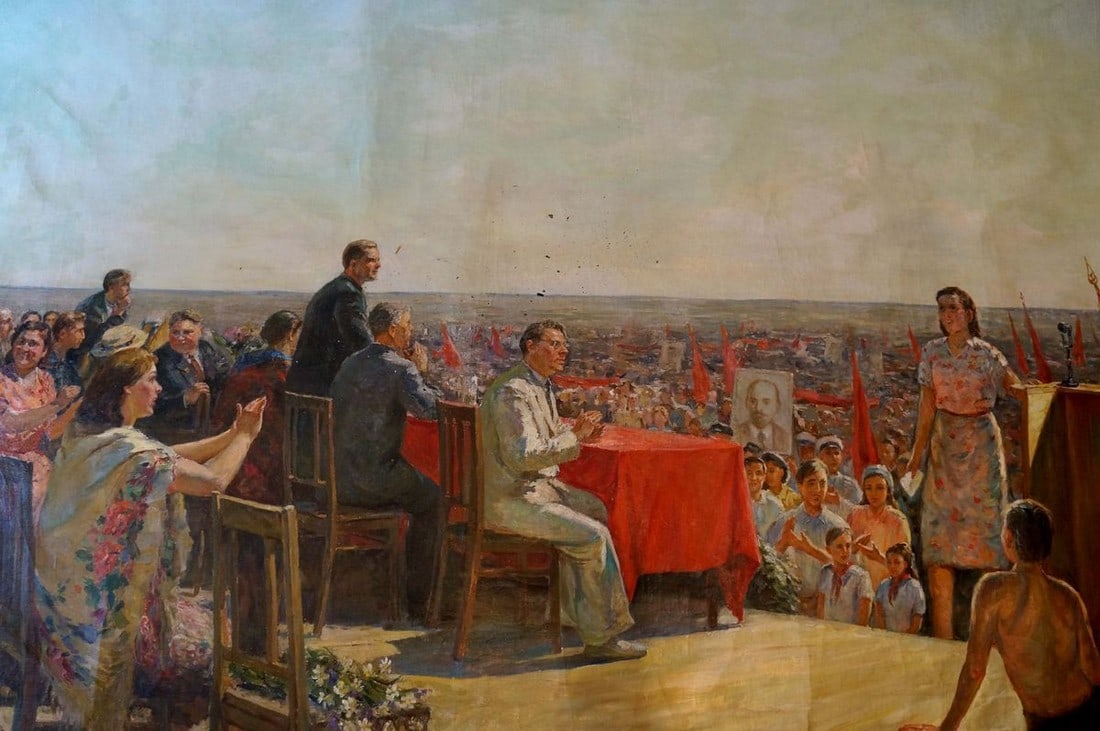 Oil painting Rally of people Pyotr Kuzmich Stolyarenko - 6