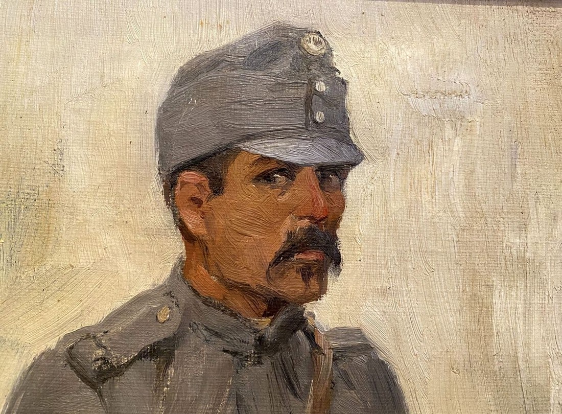 Oil painting Hungarian soldier Ivan Alekseevich Vladimirov - 2
