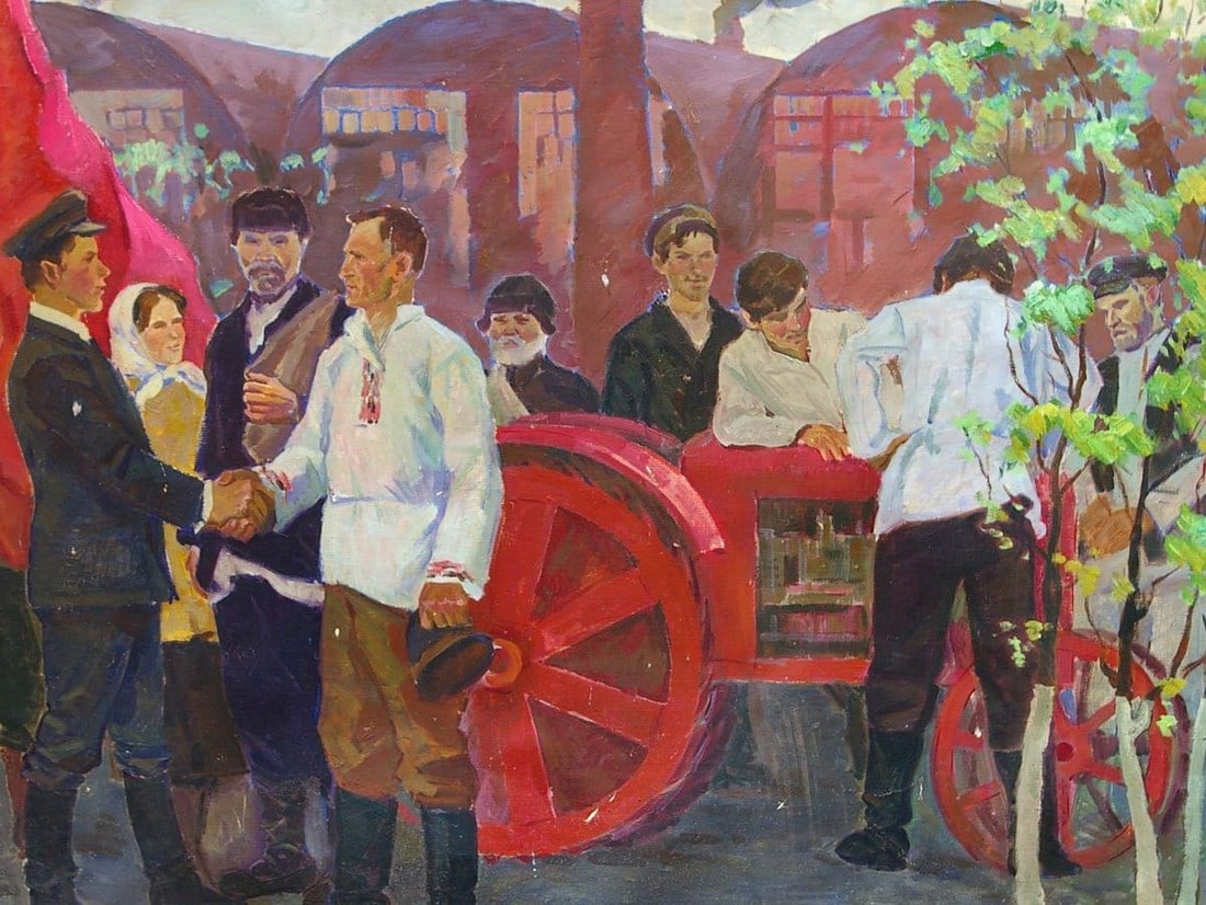 Oil painting The first tractor Pokulity Konstantin Ivanovich - 2