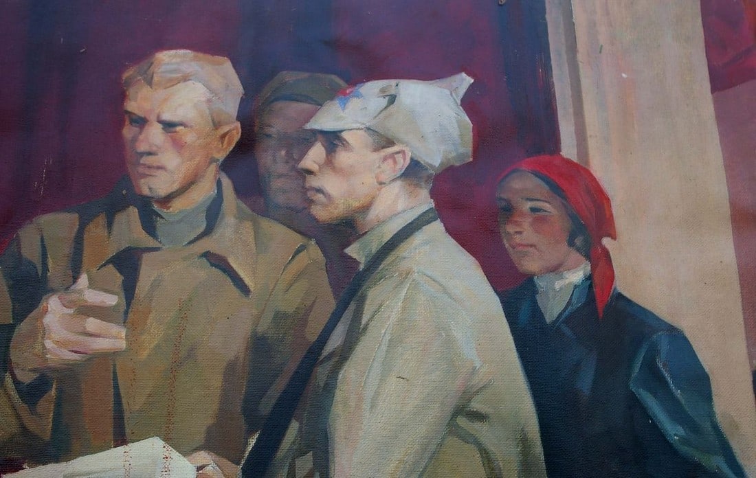 Oil painting Lenin with the Komsomol Unknown artist - 6