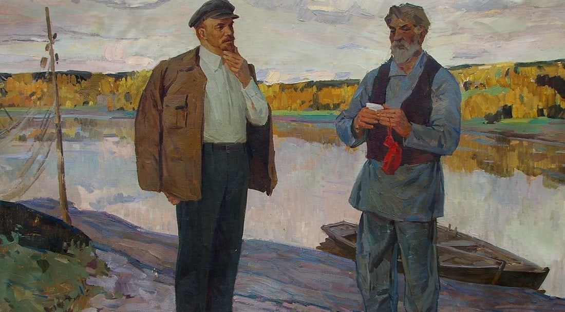 Oil painting Lenin with a fisherman Samoylenko Zoya Alexandrovna - 2