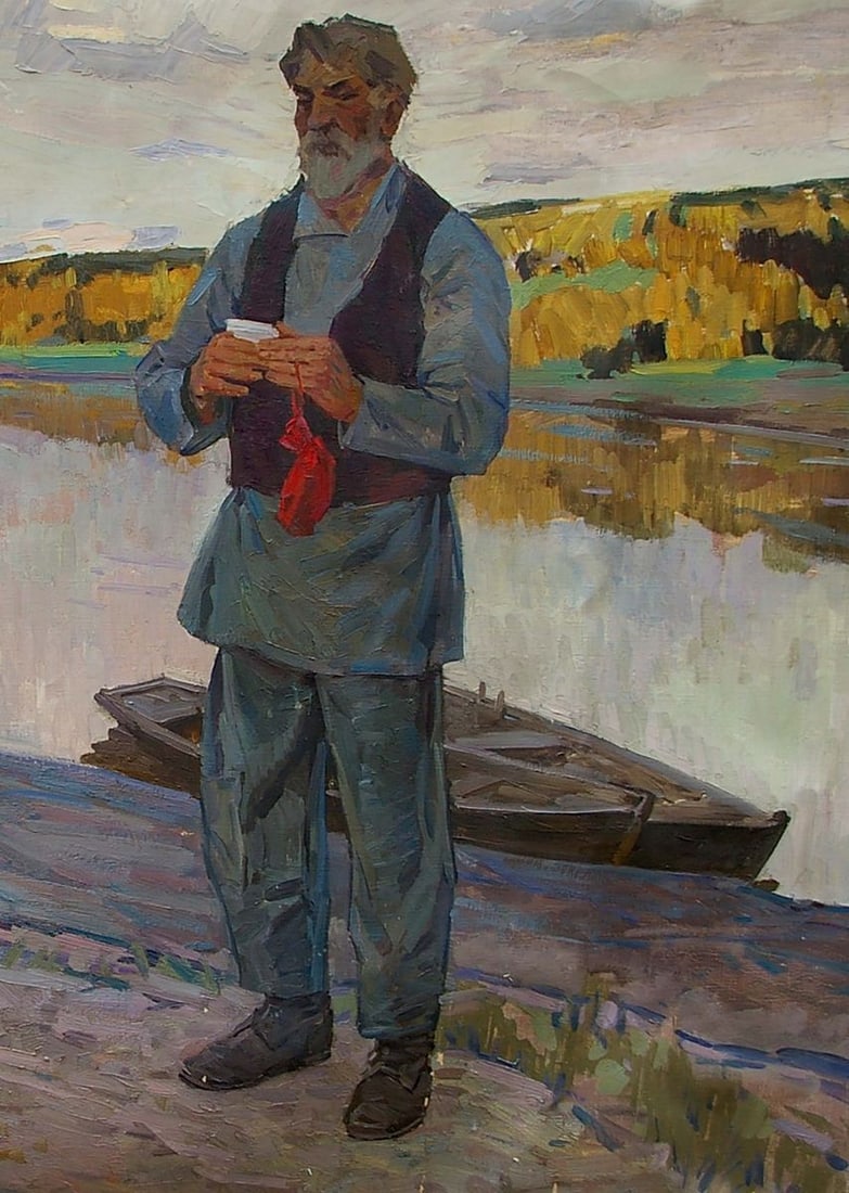 Oil painting Lenin with a fisherman Samoylenko Zoya Alexandrovna - 3