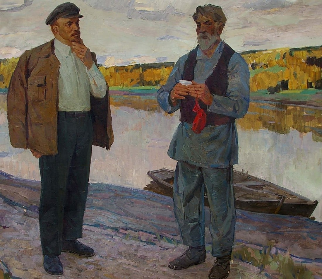 Oil painting Lenin with a fisherman Samoylenko Zoya Alexandrovna - 4