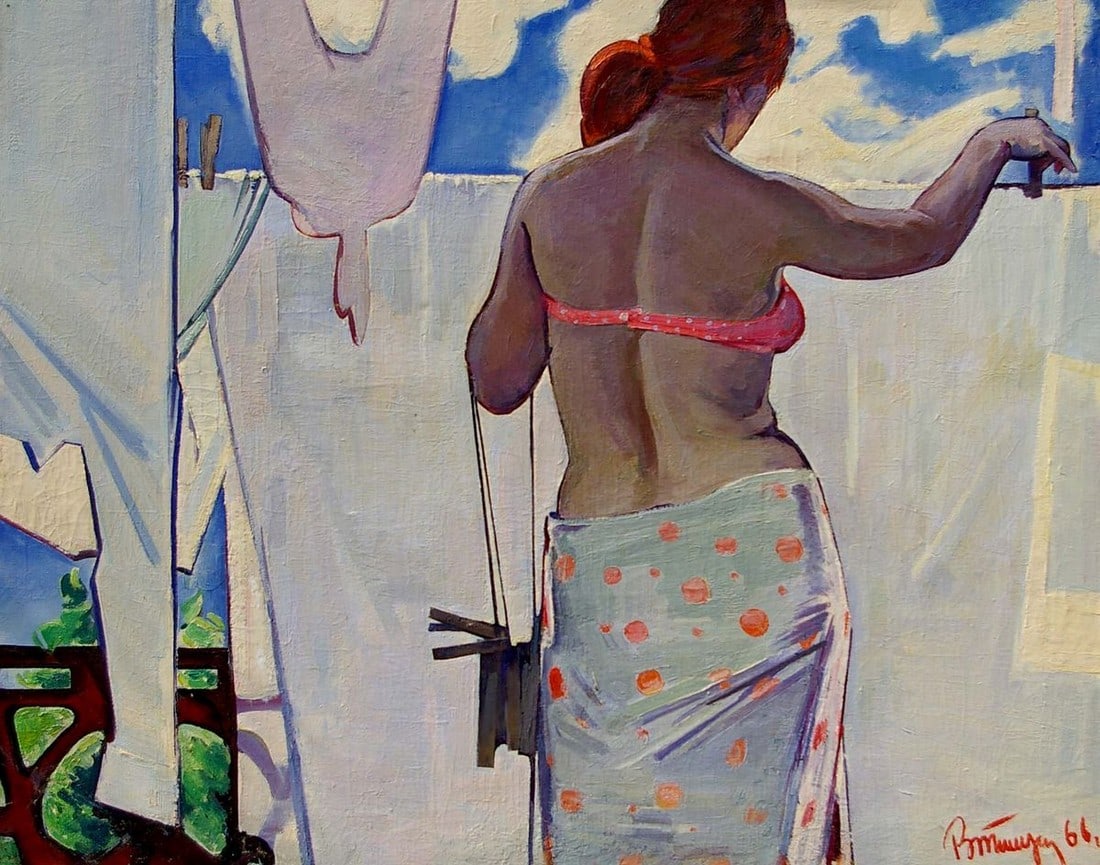 Oil painting Portrait of a girl Tishunin Vasily Ivanovich (1 of 7)