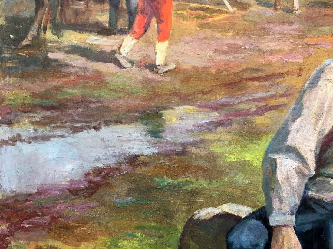 Social realism weekdays stanitsa oil painting - 6