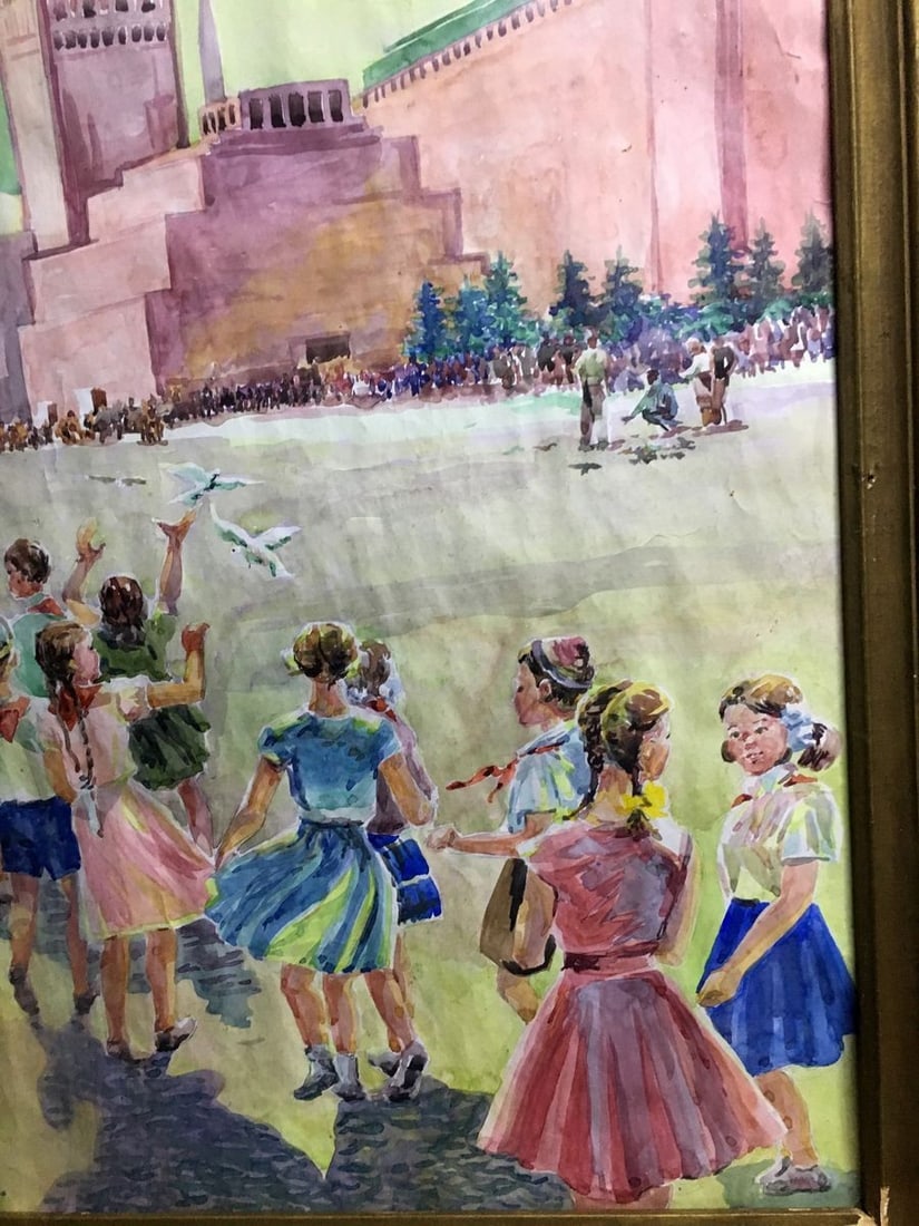Watercolor painting Children on Red Square Alikberov V. - 3