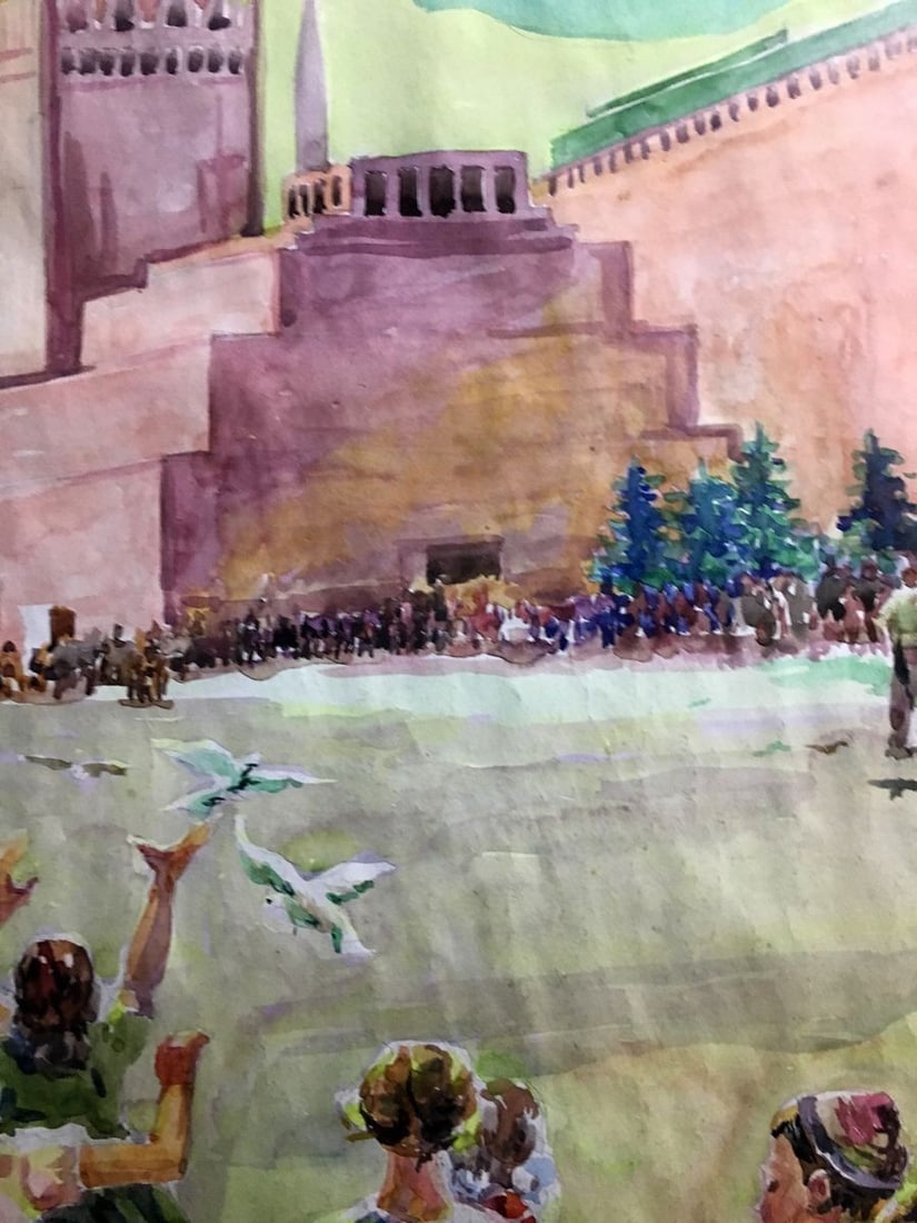 Watercolor painting Children on Red Square Alikberov V. - 7