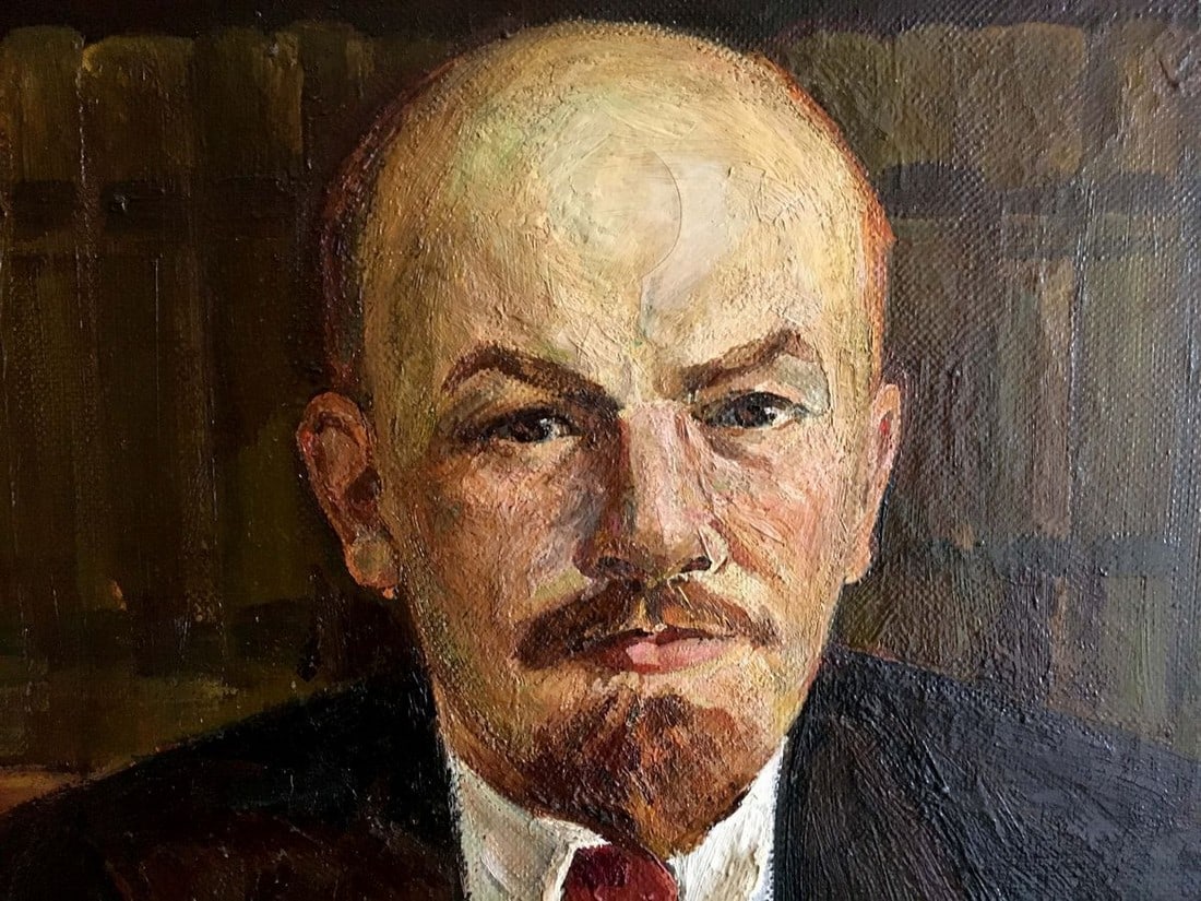 Oil painting Lenin at the table - 2
