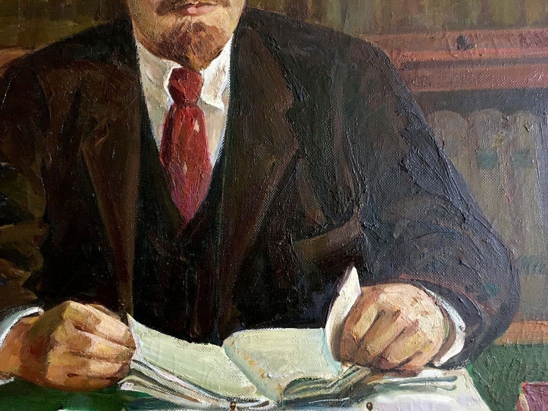 Oil painting Lenin at the table - 4