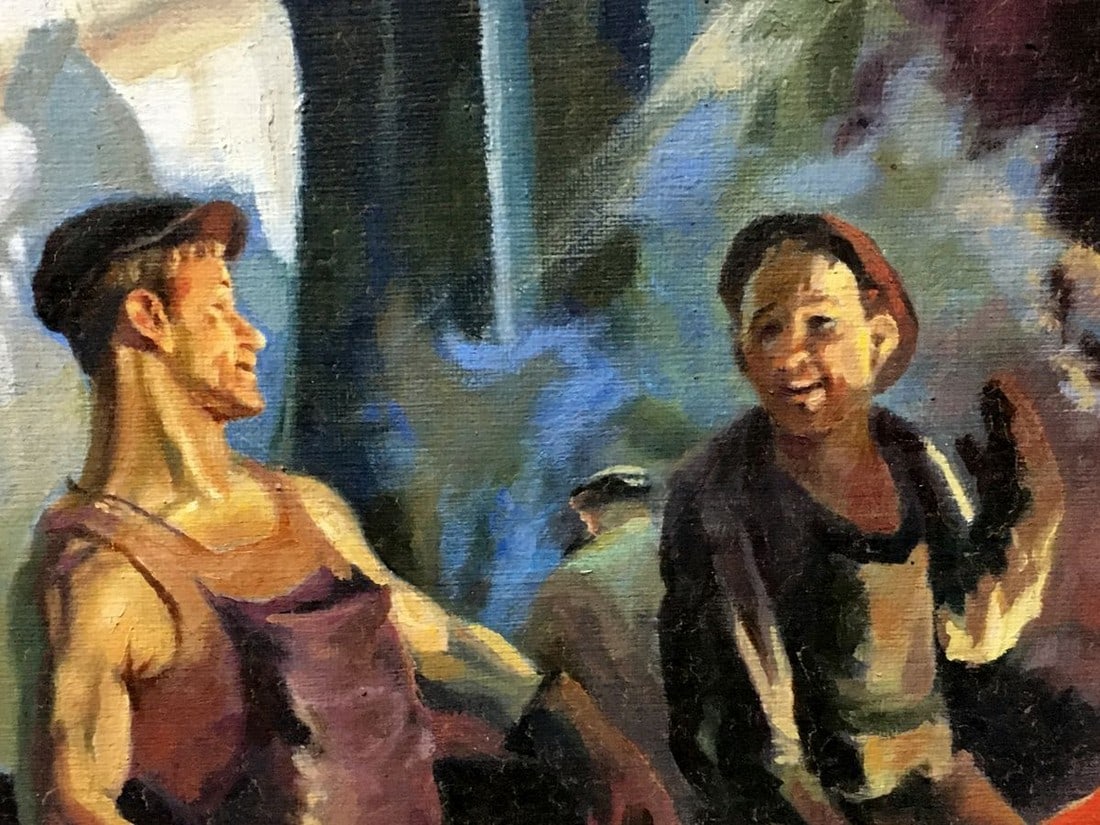 Oil painting Factory everyday life Vl. Tverdokhleb - 2