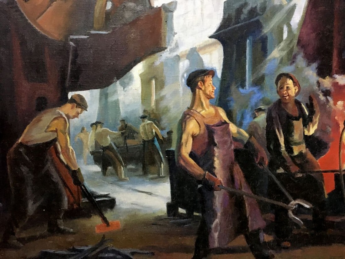 Oil painting Factory everyday life Vl. Tverdokhleb - 5