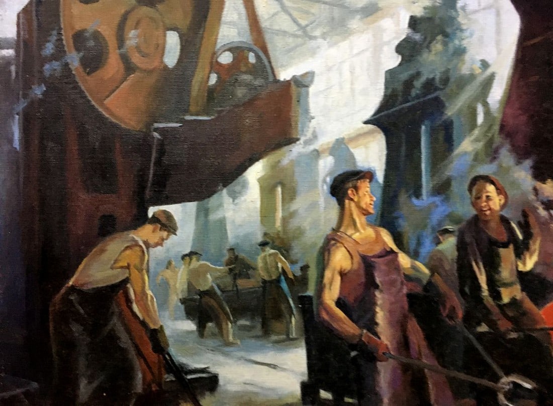Oil painting Factory everyday life Vl. Tverdokhleb - 6