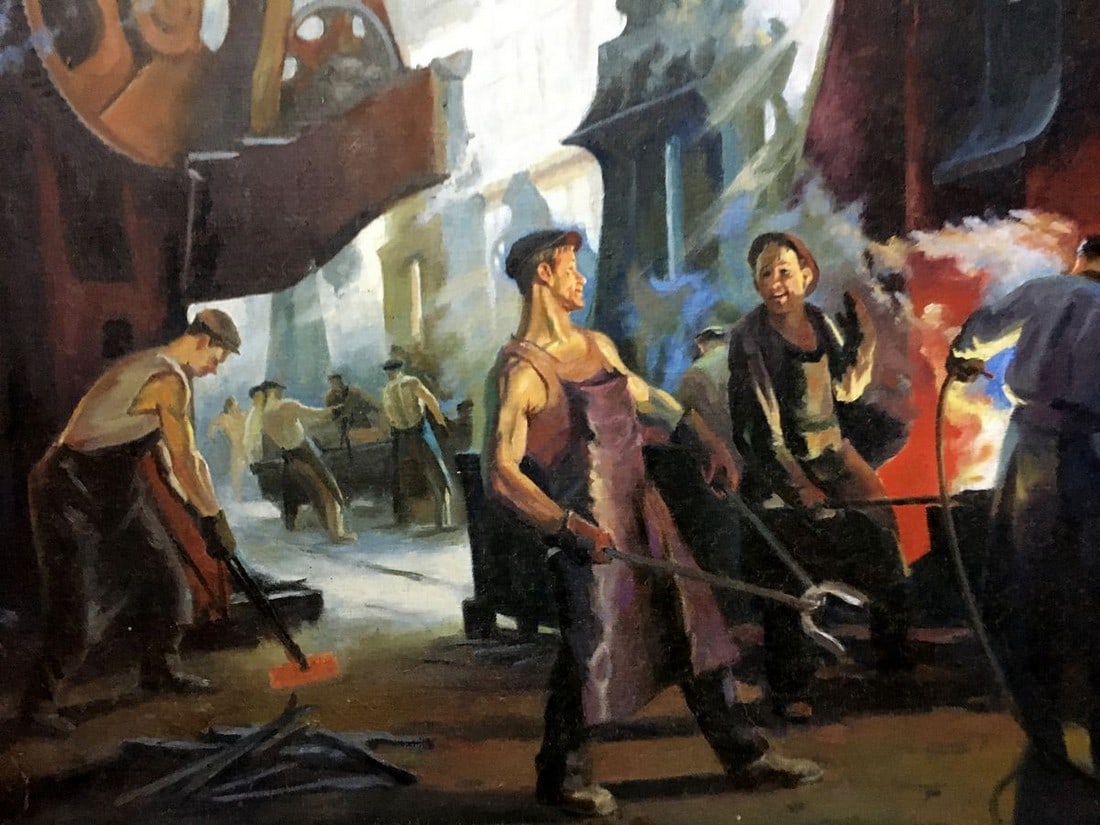 Oil painting Factory everyday life Vl. Tverdokhleb - 8