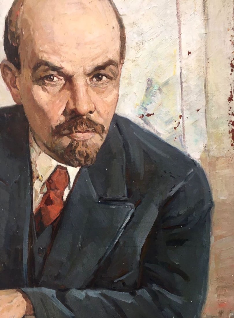 Social realism oil painting Portrait of Lenin Brikulets Viktor Mikhailovich - 2
