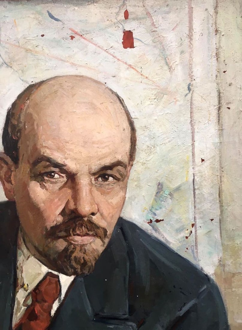 Social realism oil painting Portrait of Lenin Brikulets Viktor Mikhailovich - 3