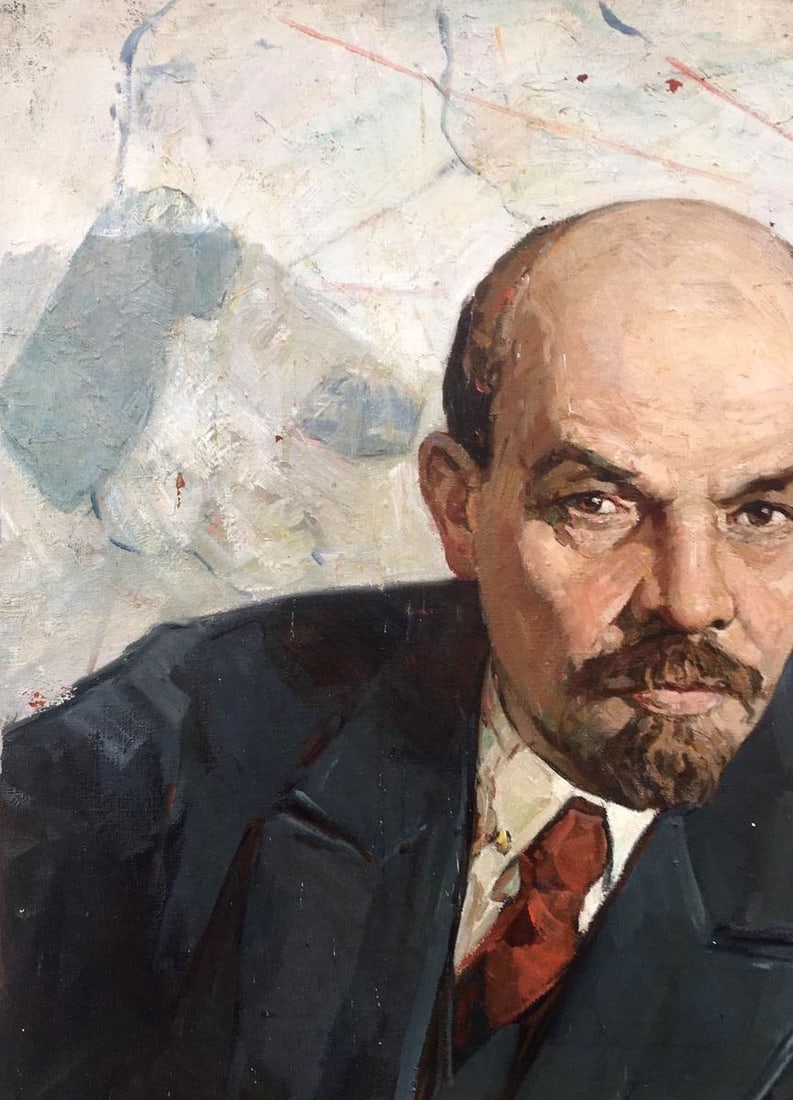 Social realism oil painting Portrait of Lenin Brikulets Viktor Mikhailovich - 4
