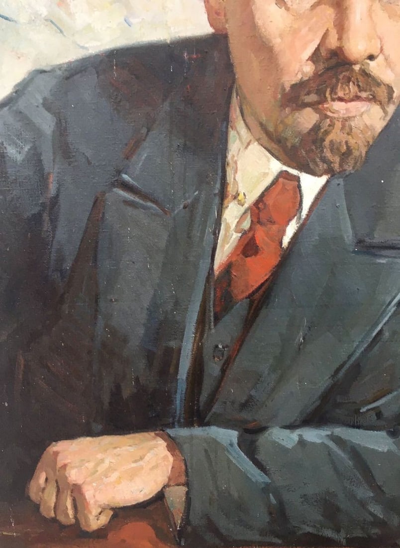 Social realism oil painting Portrait of Lenin Brikulets Viktor Mikhailovich - 5