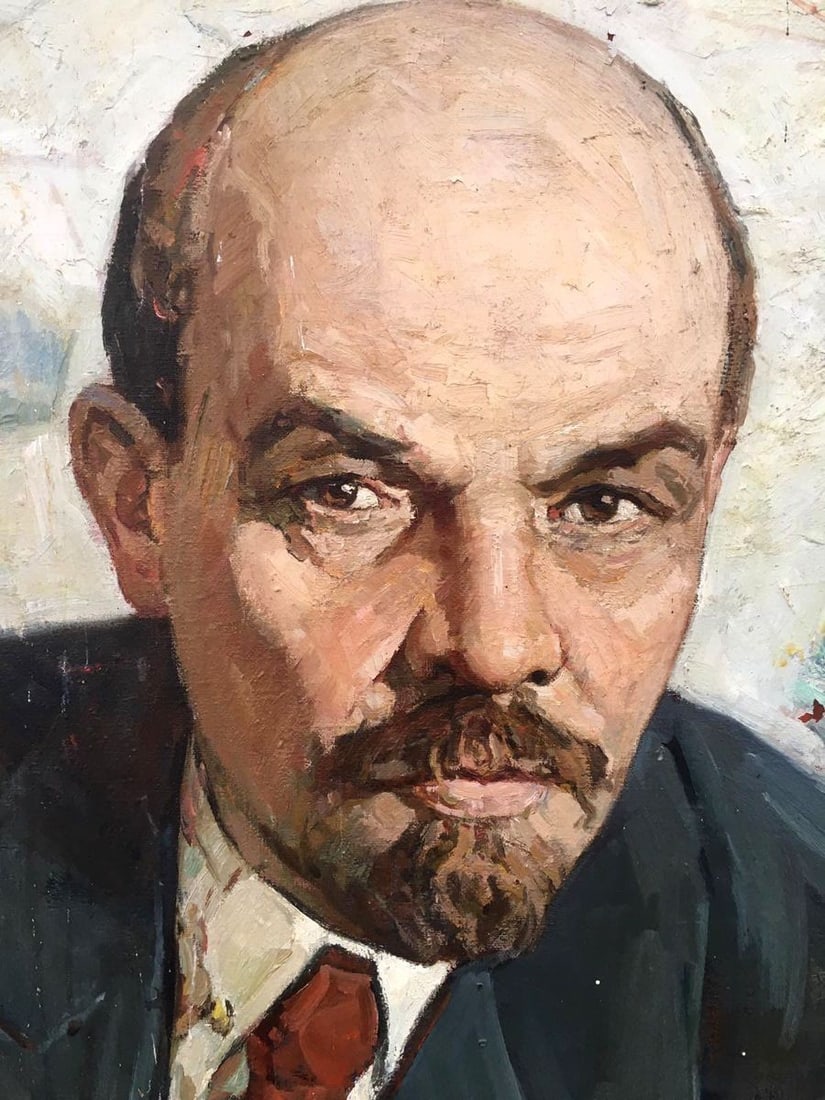 Social realism oil painting Portrait of Lenin Brikulets Viktor Mikhailovich - 8