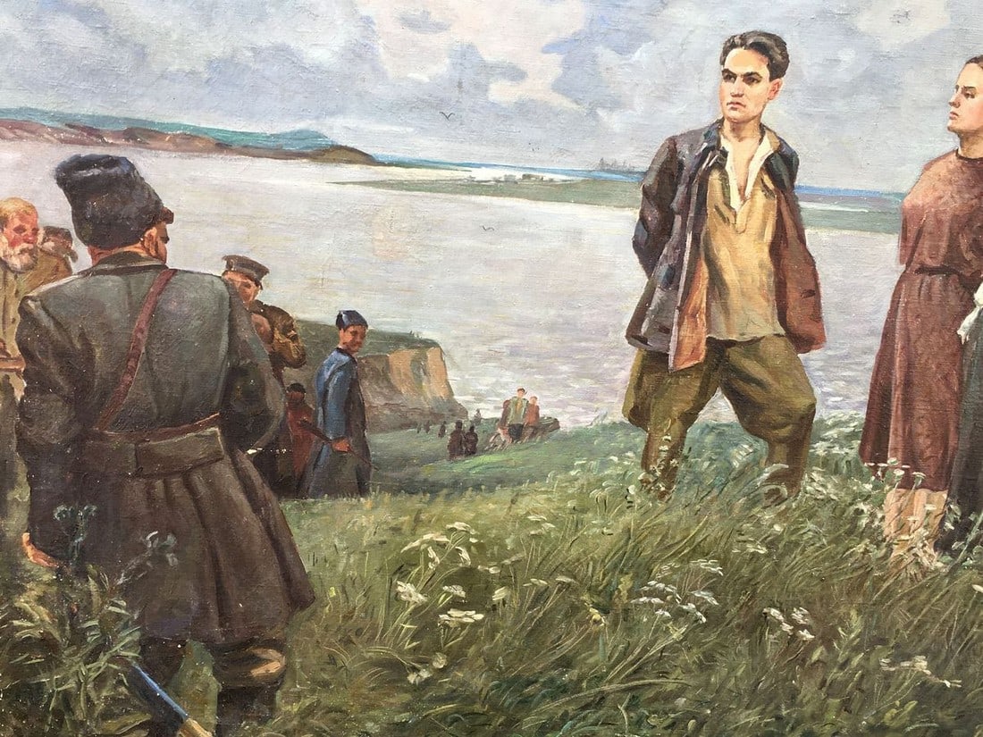 Social realism oil painting Partisans Beseda Petr Nikolayevich - 4